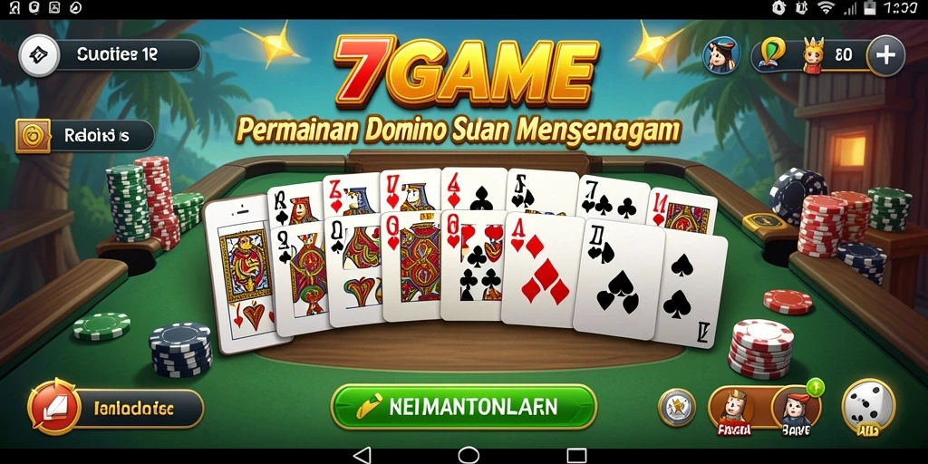Tampilan gameplay seru dari 7GAME yang menampilkan aksi Domino.