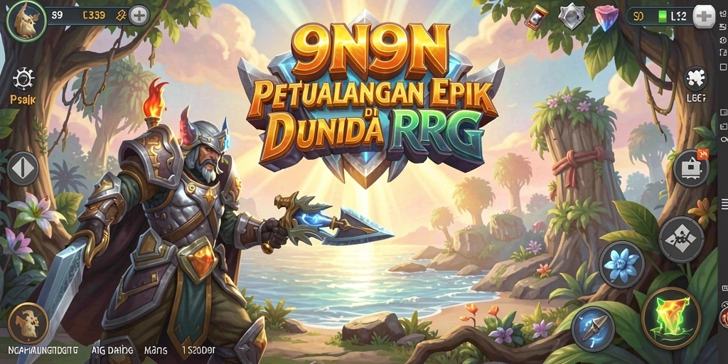 Screenshot utama menampilkan aksi seru dalam game RPG 9N9N.