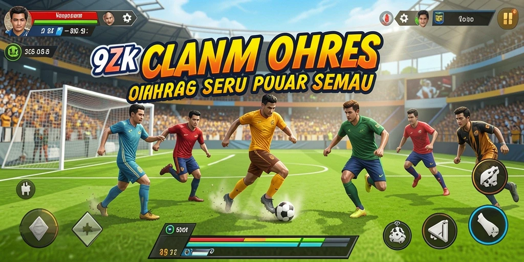 Tampilan gameplay seru dalam 9ZK dengan aksi olahraga yang mendebarkan.
