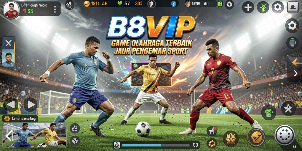 Screenshot gameplay B8VIP menampilkan aksi olahraga yang mendebarkan.