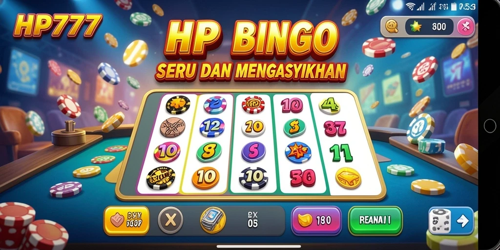 Screenshot gameplay Bingo dalam HP777 yang menarik dan seru.