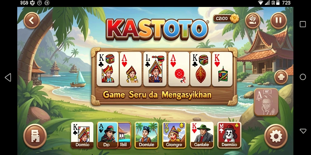 Screenshot gameplay KASTOTO menunjukkan aksi seru permainan Domino.