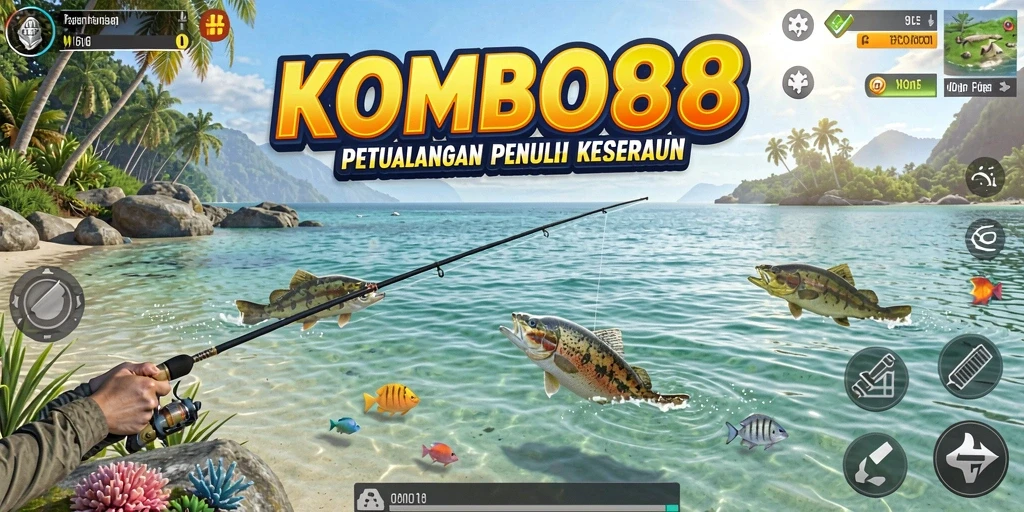 Tampilan gameplay memancing yang seru dan menyenangkan di KOMBO88.