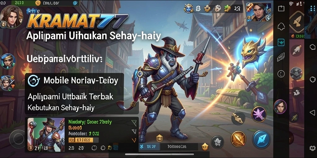 Tampilan antarmuka aplikasi KRAMAT77 yang modern dan fungsional.