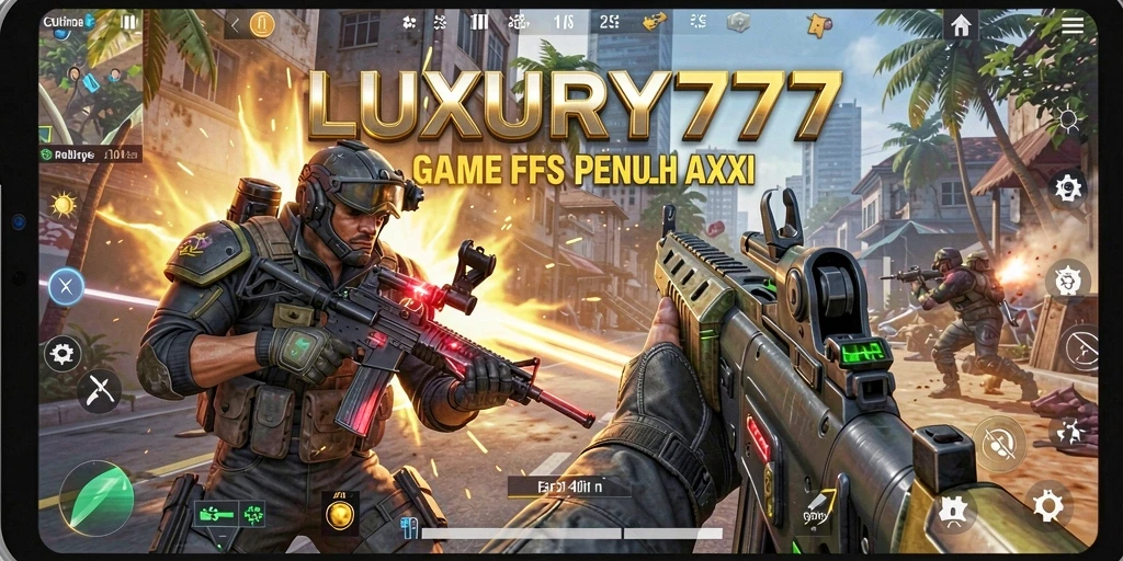 Tampilan gameplay LUXURY777 dengan aksi tembak-menembak yang seru.