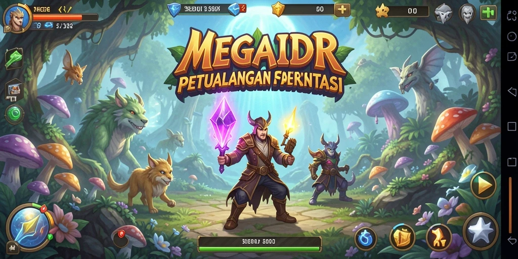 Tampilan yang menarik dari gameplay MEGAIDR di dunia petualangan.