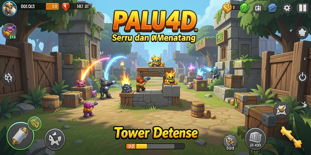 Tangkapan layar gameplay PALU4D menampilkan aksi Tower Defense yang mendebarkan.