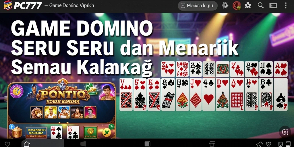 Tampilan gameplay seru di PC777, nikmati permainan Domino yang menarik.