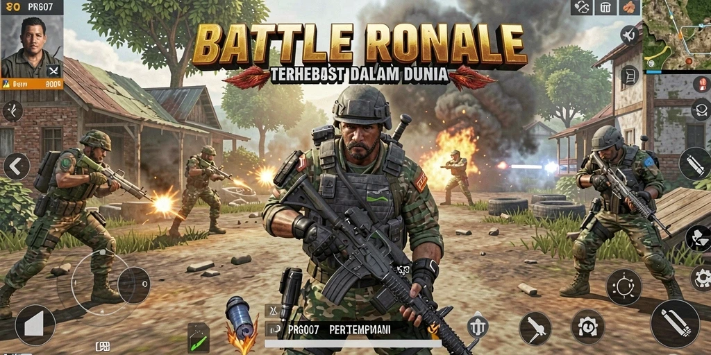 Tangkapan layar gameplay <strong>PRG007</strong> menampilkan aksi seru dalam pertempuran Battle Royale.