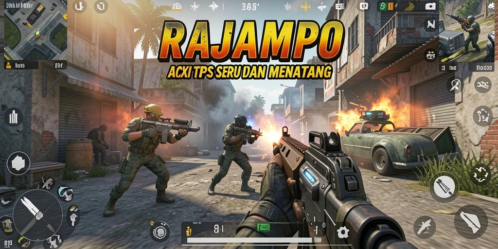 Tampilan gameplay seru dalam RAJAMPO dengan aksi menegangkan.