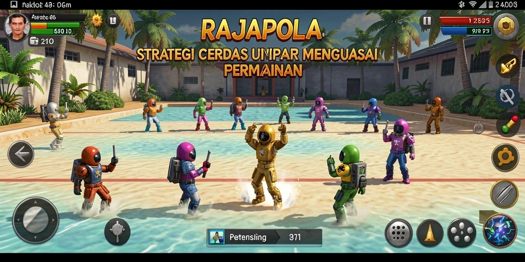 Tampilan gameplay RAJAPOLA menampilkan pertempuran strategis dan keputusan cerdas.