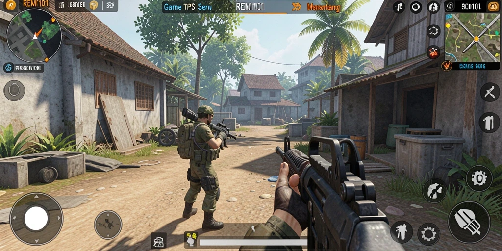 Screenshot gameplay TPS dengan aksi menegangkan di REMI101.