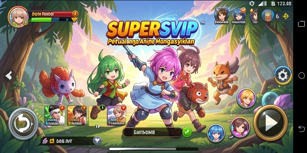 Screenshot menunjukkan karakter Anime beraksi dalam pertarungan dinamis.
