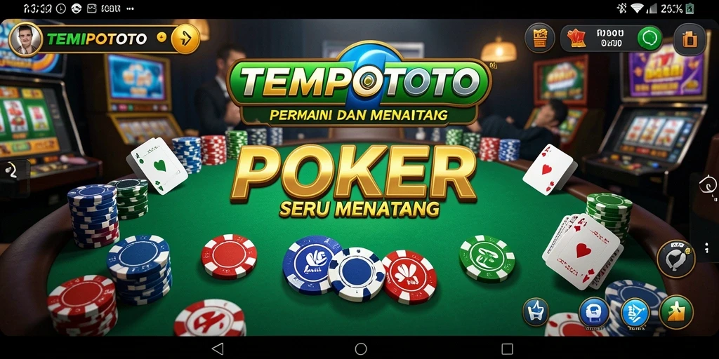 Tampilan menarik dari gameplay TEMPOTOTO yang penuh strategi poker.
