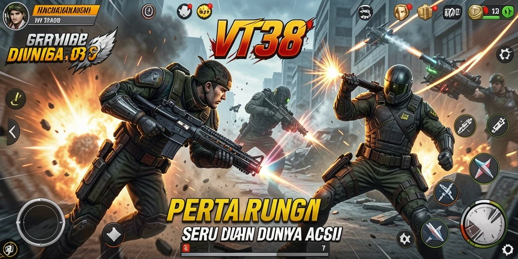 Gameplay seru VT38 dengan aksi bertarung yang mendebarkan.