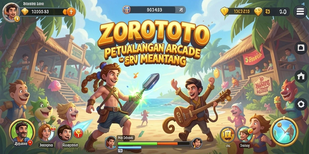 Tampilan gameplay seru dalam ZOROTOTO dengan aksi Arcade yang mendebarkan.